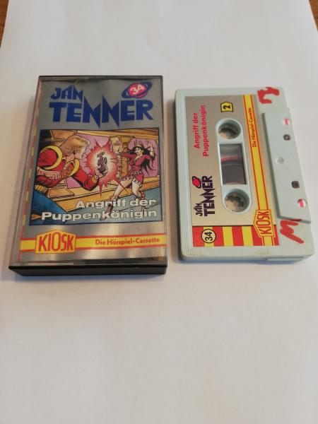 Jan Tenner Folge 34 Angriff der Puppenkönigin Weiß mit Silbernen Aufkleber 4.27734 CD Kiosk(Seite 2 der MC beschrieben)